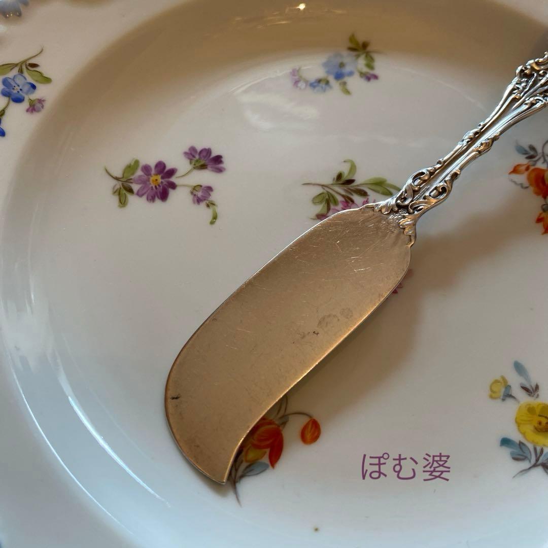 【Whiting ホワイティング】純銀／バターナイフ「Lily」モノグラム有り①