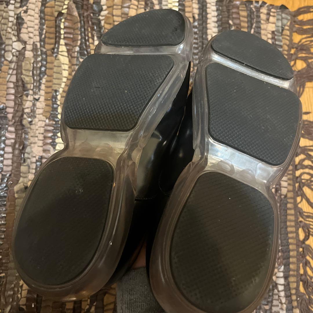 プラダ　エアー　シューズ　39 PRADA 黒　ローファー　厚底　皮