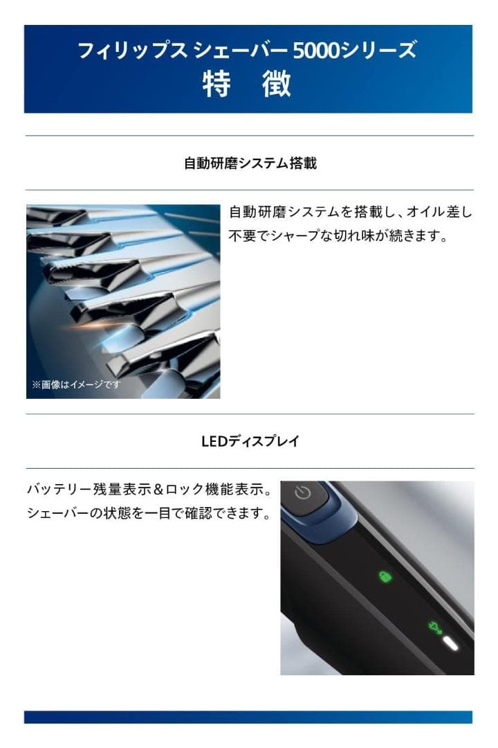 フィリップス 5000 電気シェーバー 髭剃り 27枚刃 S5445/03
