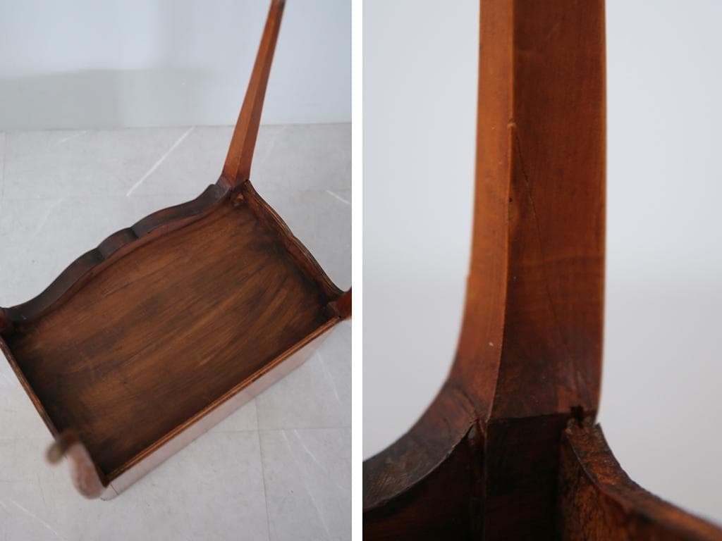 フランスアンティーク猫脚ナイトテーブル/木製キャビネット机飾り棚(82-14)