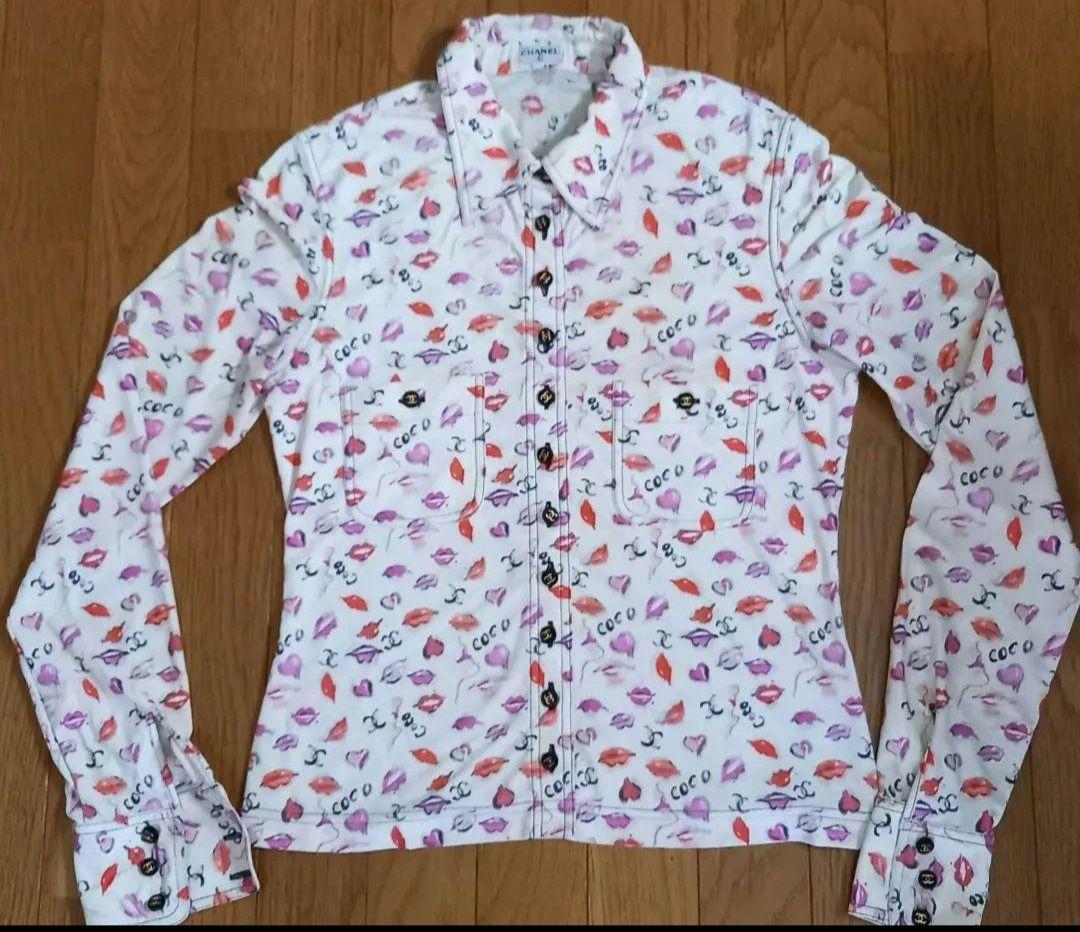 シャネル リッププリント 長袖シャツ