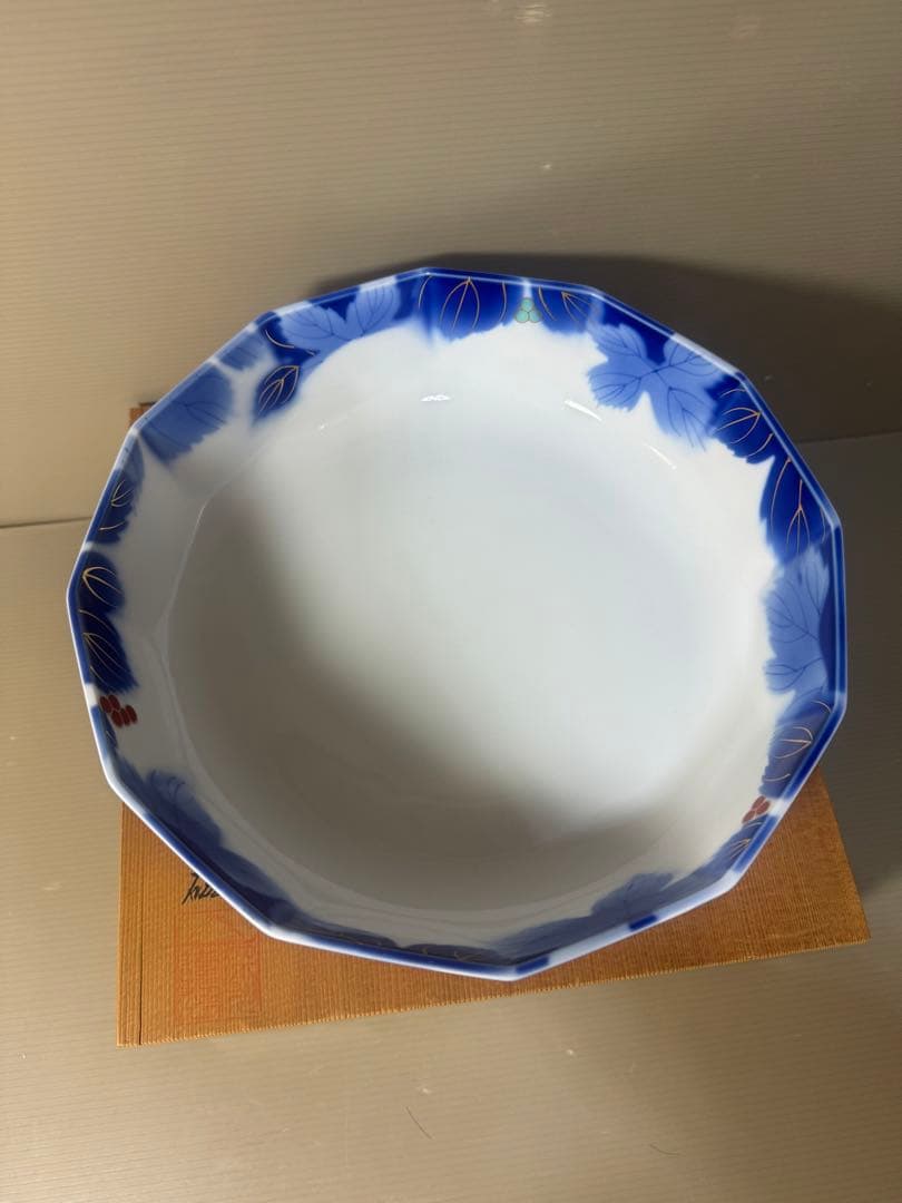 2545 深川製磁　染錦葡萄　鉢　未使用