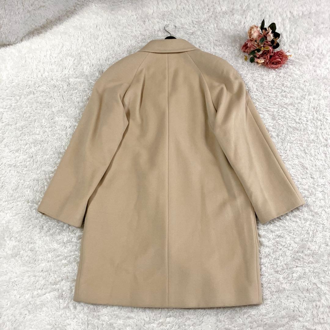ヨコ糸アンゴラ100✨バーバリーズ ウールコート ダブルブレスト ベージュ L