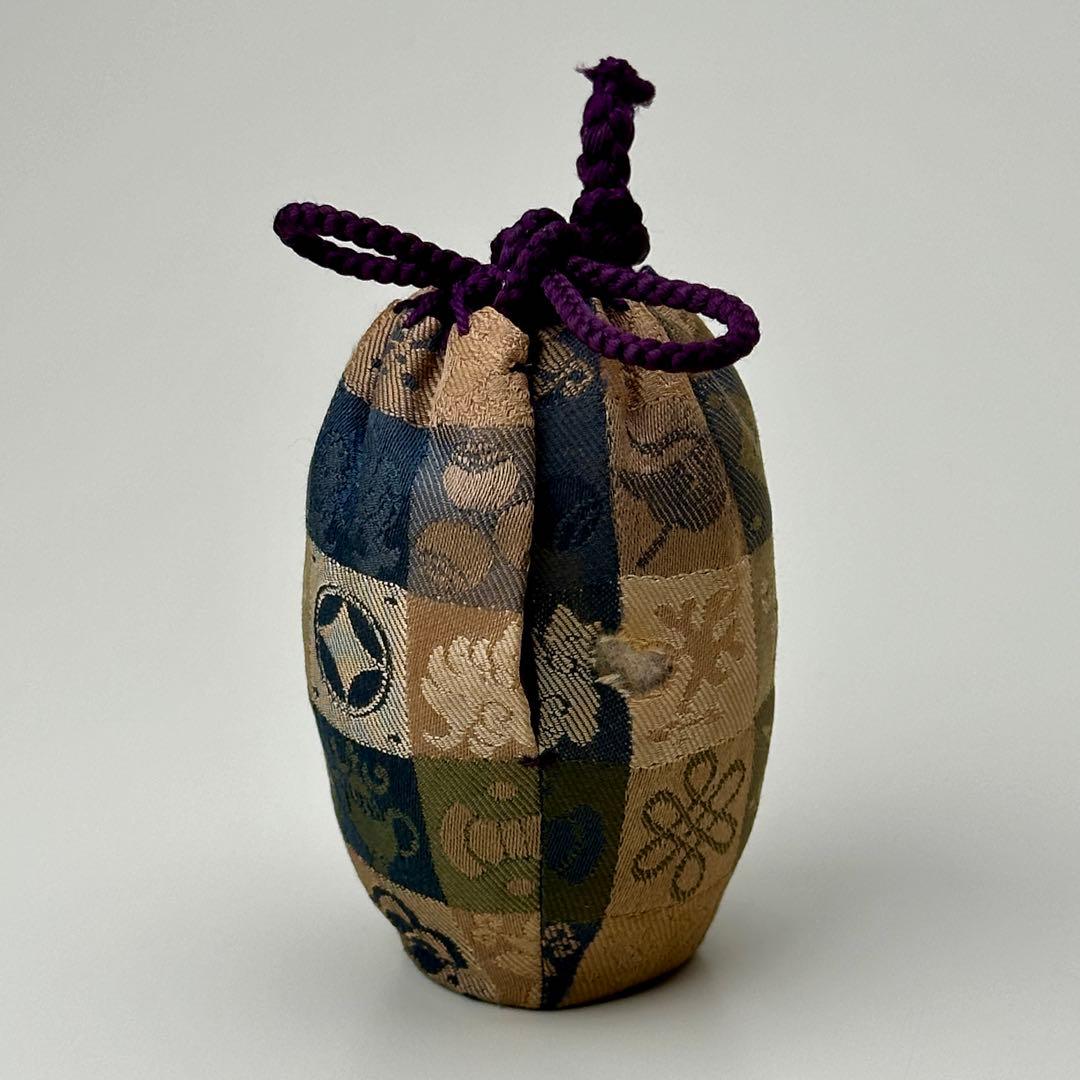 江戸後期頃 茶入れ 茶道具 時代物 仕覆付き 骨董品　アンティーク