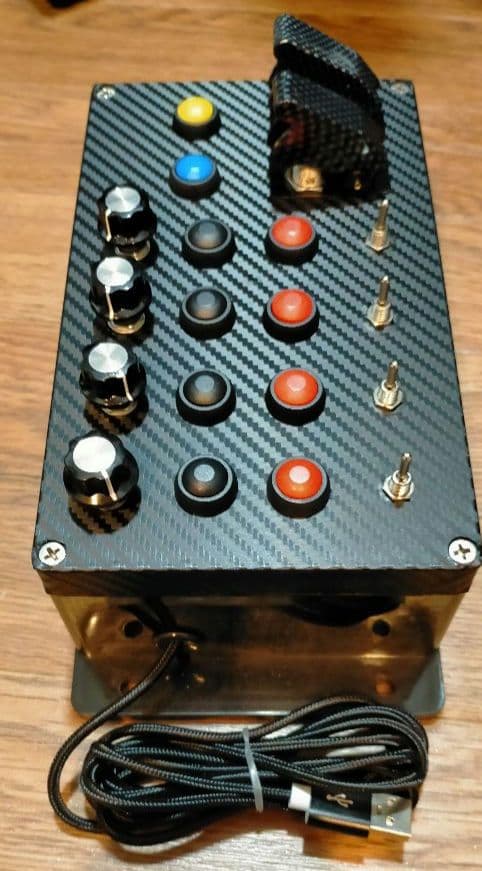 PCシムレース用ボタンボックス（カーボン、突起）