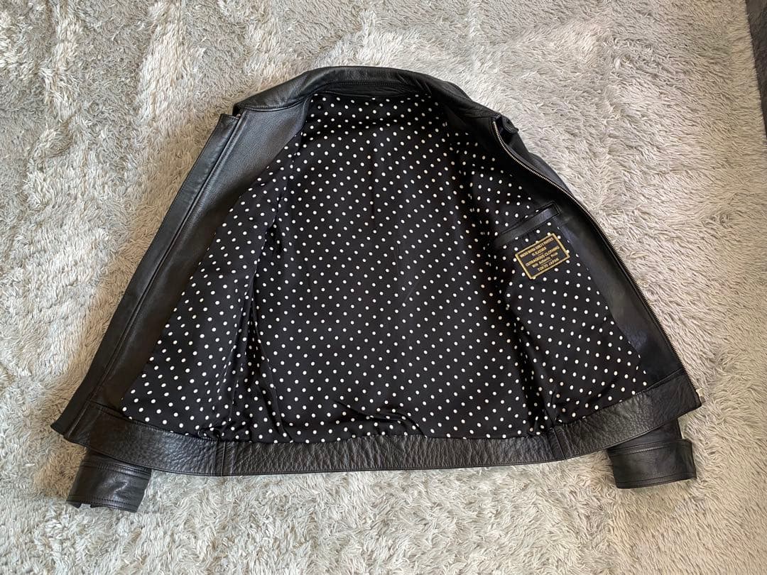 大特価‼️ ワコマリア　シングルライダース　レザー　ドット柄　水玉　leather