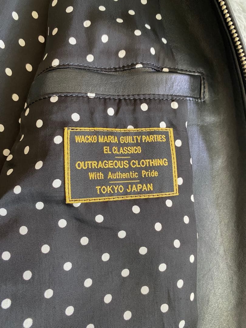 大特価‼️ ワコマリア　シングルライダース　レザー　ドット柄　水玉　leather