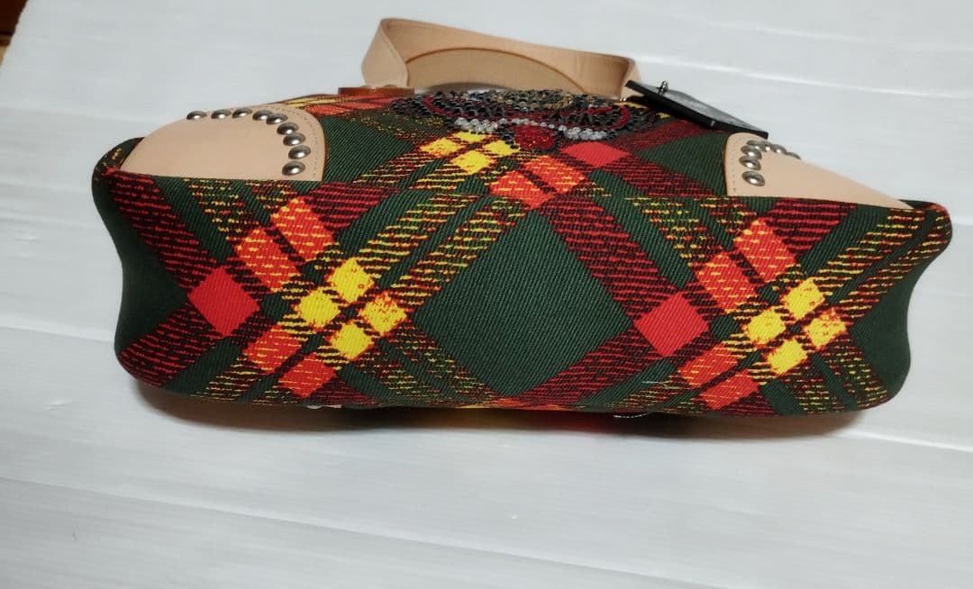 ヒステリックミニ×伊勢丹　ラインストーンロゴミニハンドバッグ　タータンチェック