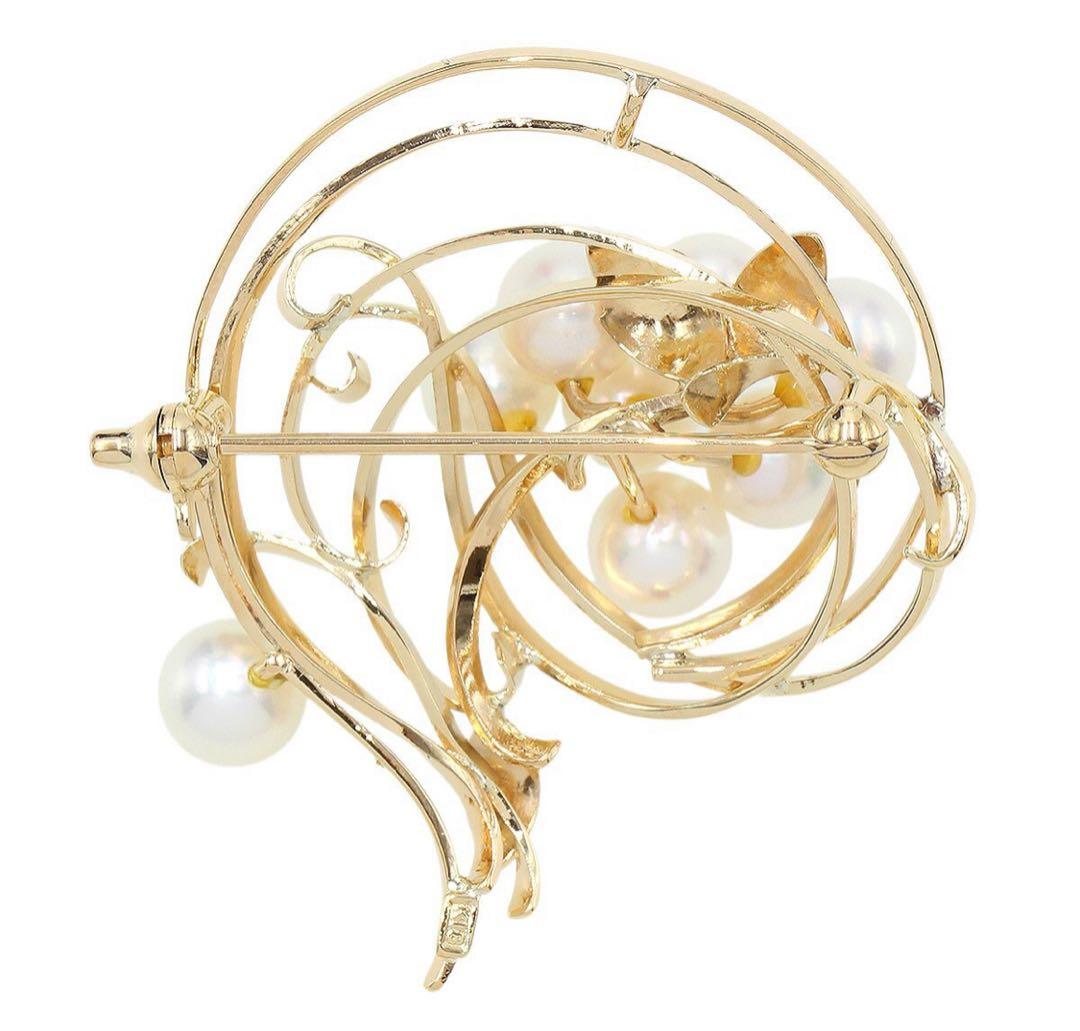 R2006 ノーブランド K18YG パール ブローチ