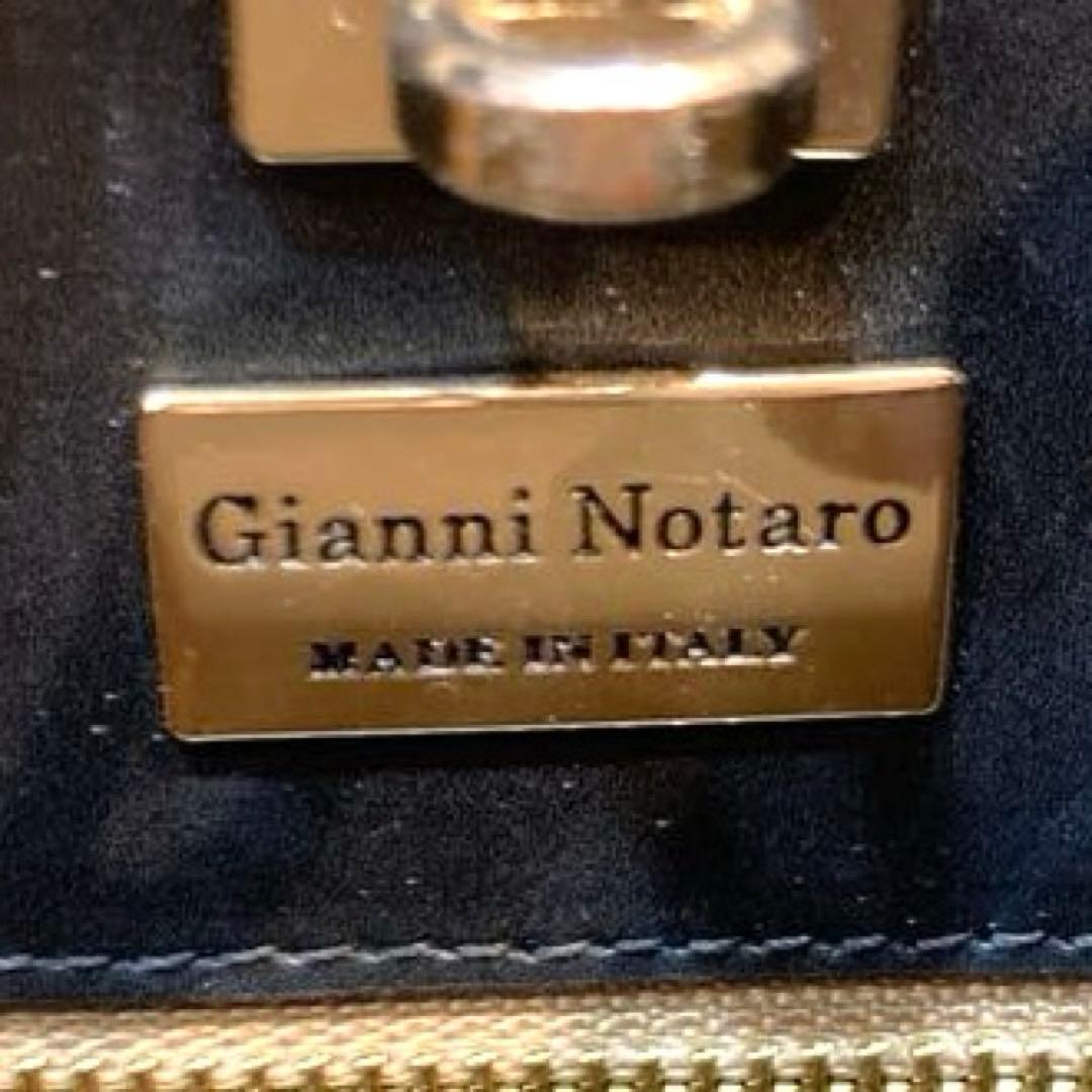 【美品】GIANNI NOTARO パネルスクエアバッグ 2way 黒
