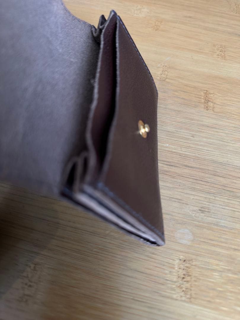 IL BISONTE ダークブラウン レザー 名刺入れ ボタン留め式