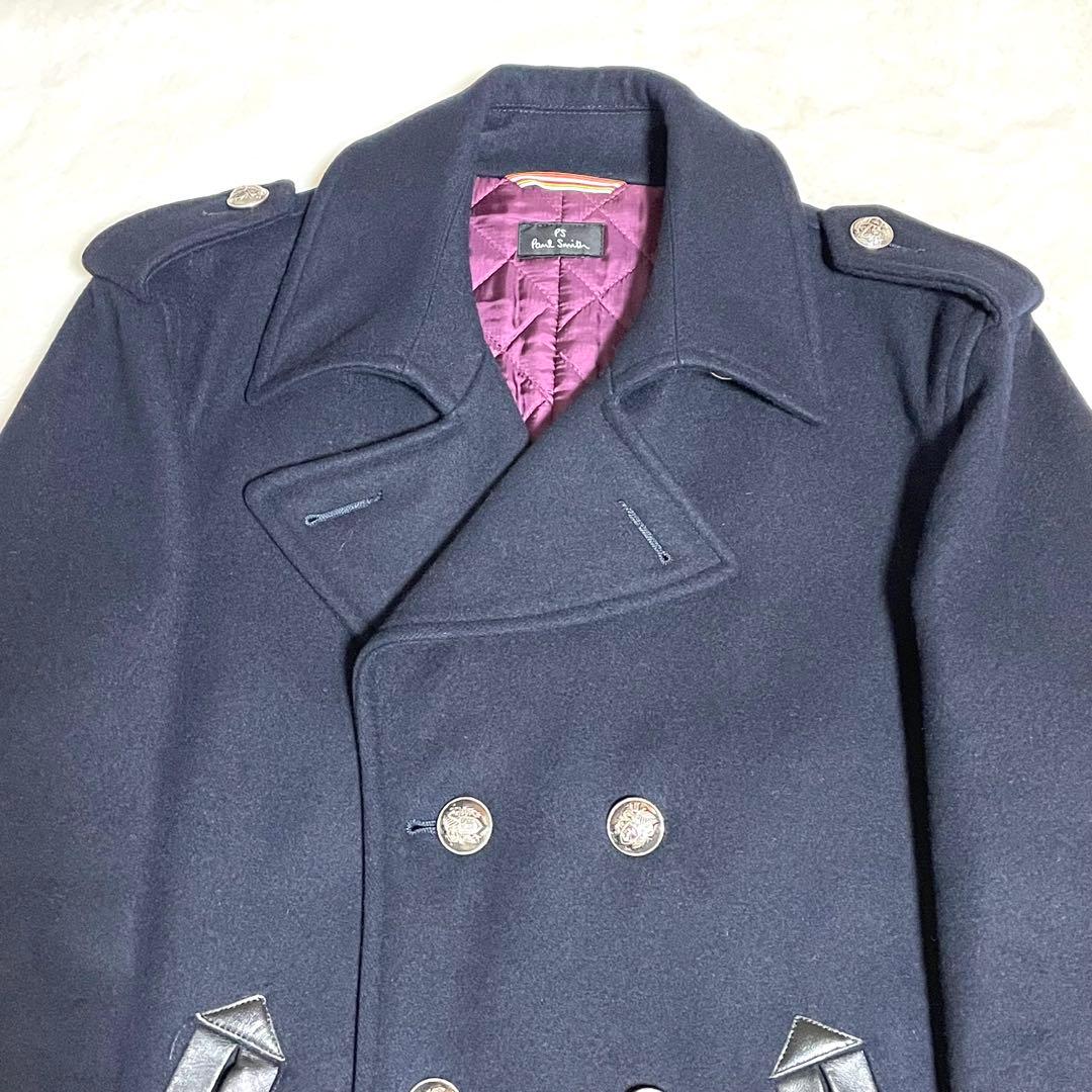 Paul Smith ナポレオンコート Pコート カシミヤ混 銀ボタン