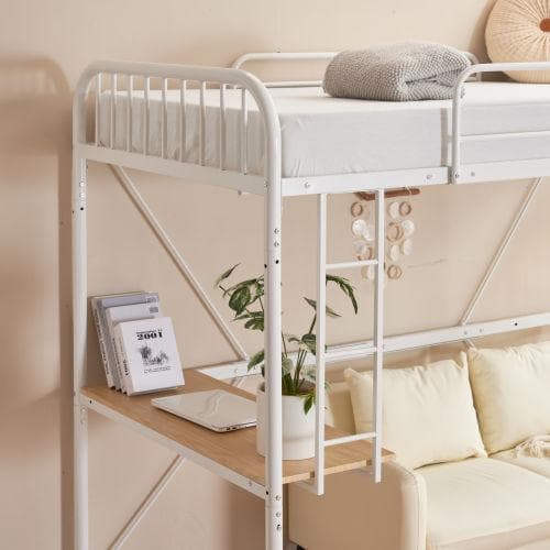 システムベット ロフトベッド シングル コンセント付き デスク付き 耐荷重120