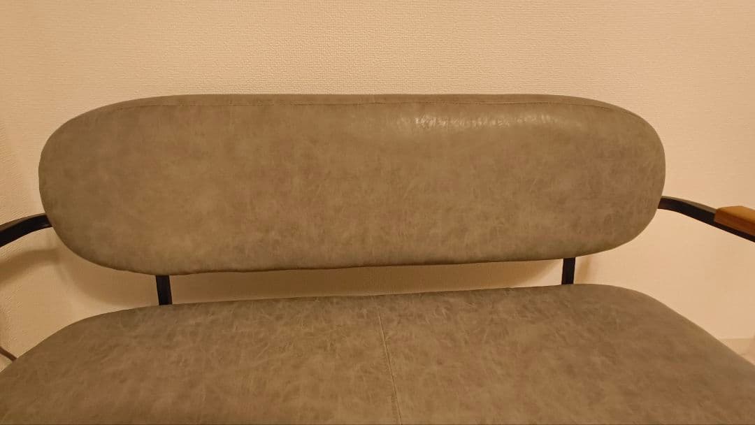 東谷　ロイス　グレー ソファ 2人掛け　レザー調