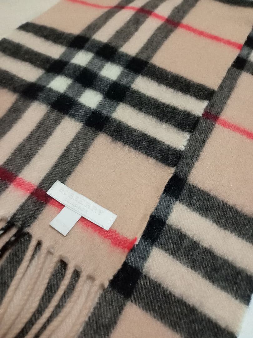【BURBERRY】バーバリー チェック カシミア100%マフラー