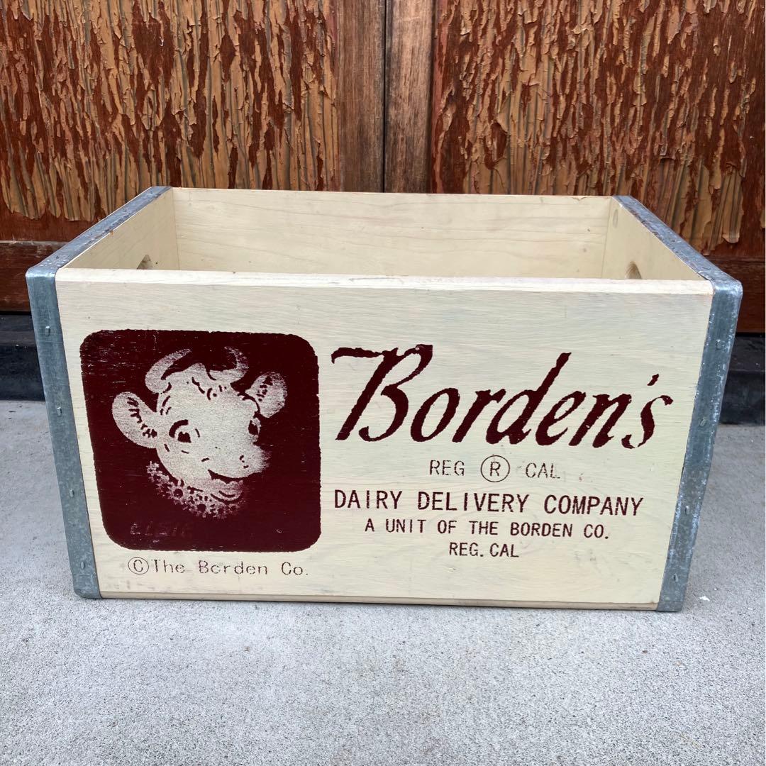 Borden’s ミルク 木箱 ウッドボックス レトロ ビンテージ　①