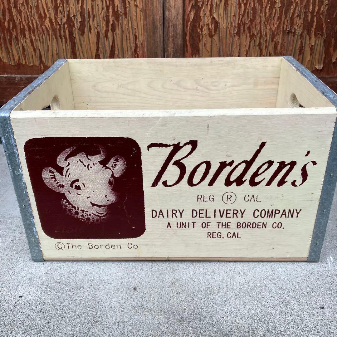 Borden’s ミルク 木箱 ウッドボックス レトロ ビンテージ　①
