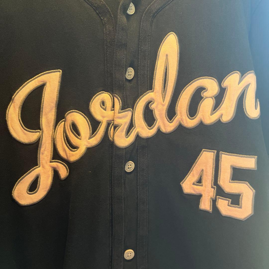 ジョーダン ブランド ベースボールシャツ 45番 刺繍ロゴ 黒 M