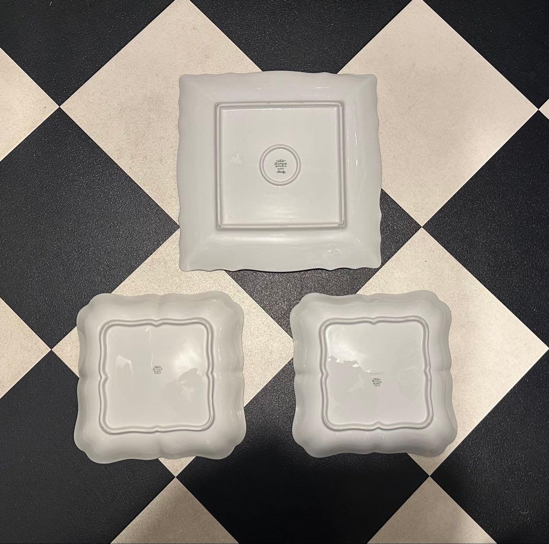 RIchard Ginori リチャードジノリ　ベッキオホワイト　正方形皿3枚