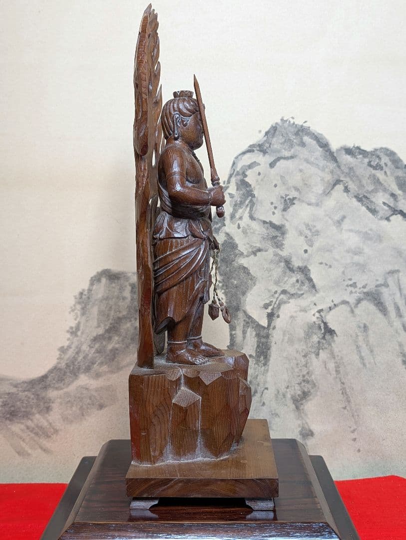 不動明王　彫刻　木彫り　オブジェ　 骨董品　アンティーク　レトロ