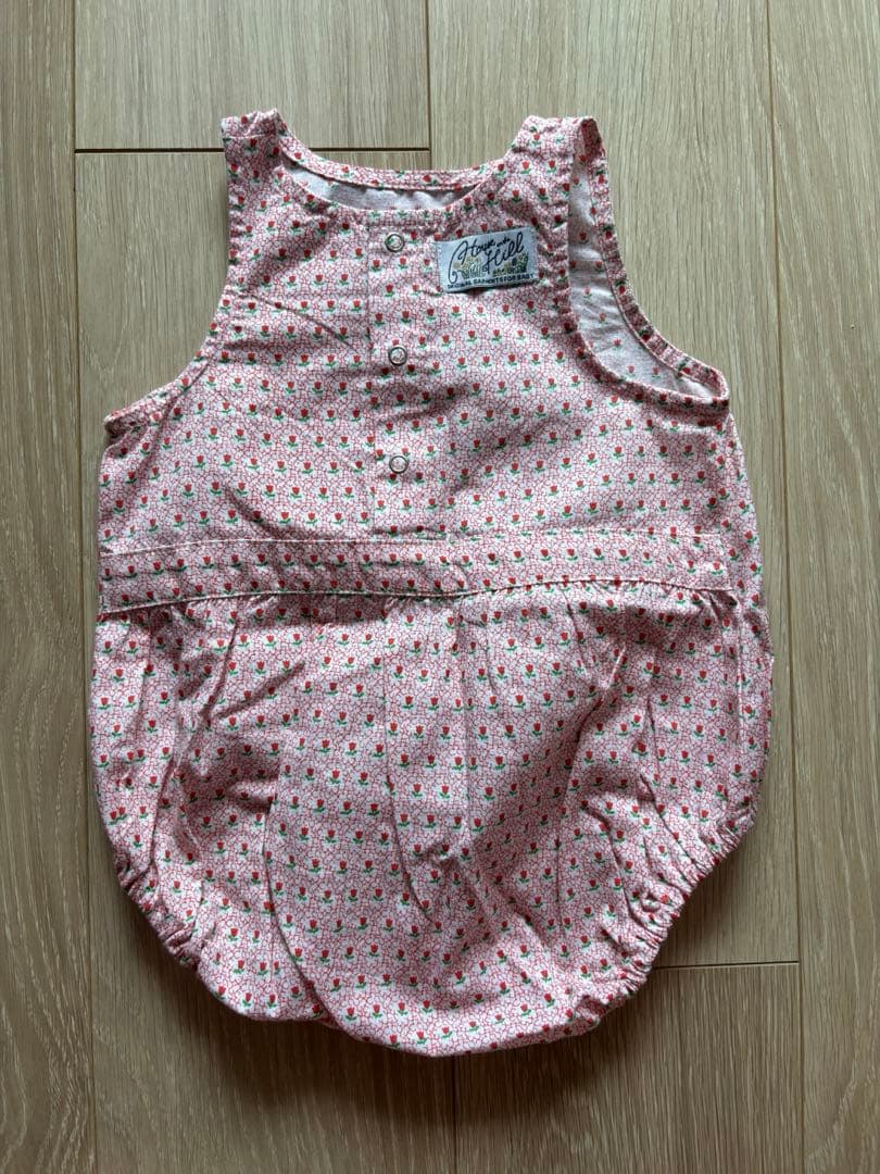 House on the hill チューリップ柄　ロンパース＆ボンネットセット