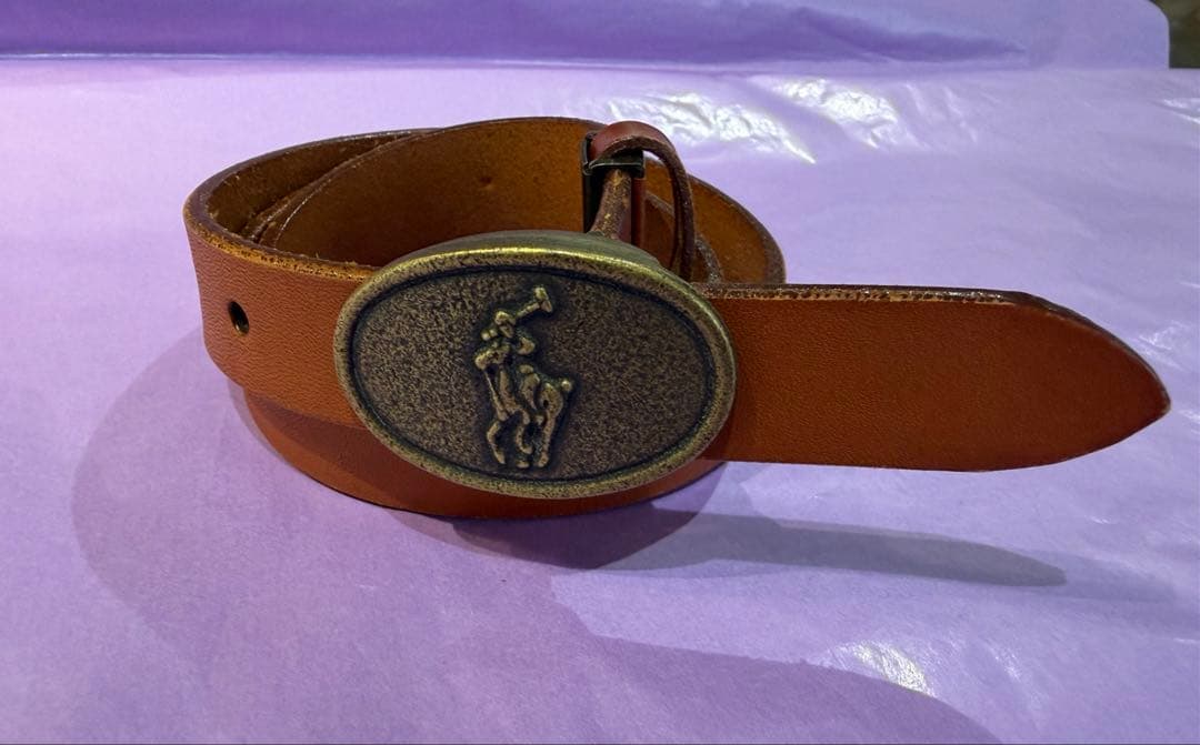 ❤️ラルフローレン❤️ポニーロゴ バックル レザーベルト❤️ゴールド金具❤️
