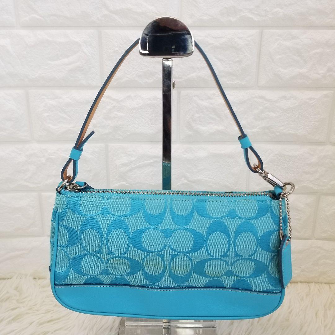 希少カラーCOACHコーチ／シグネチャー／デミバッグ／Y2K／アクセサリーポーチ