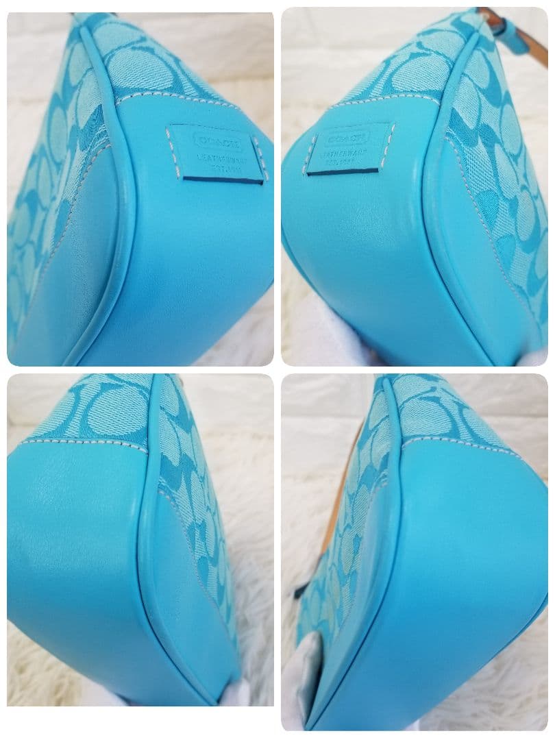 希少カラーCOACHコーチ／シグネチャー／デミバッグ／Y2K／アクセサリーポーチ