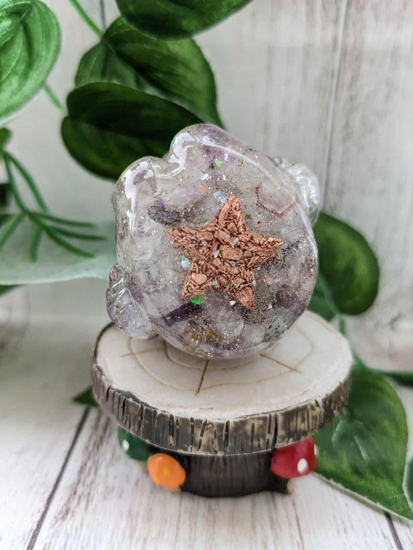 【琥珀】ラピスラズリのかめちゃん形オルゴナイト☆他４点