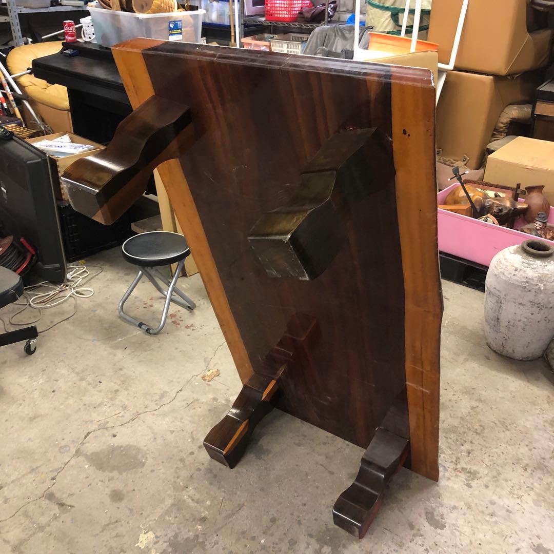 紅紫檀 無垢材一枚板の座卓 板厚55mm 輸入規制の希少木材 希少な耳付き