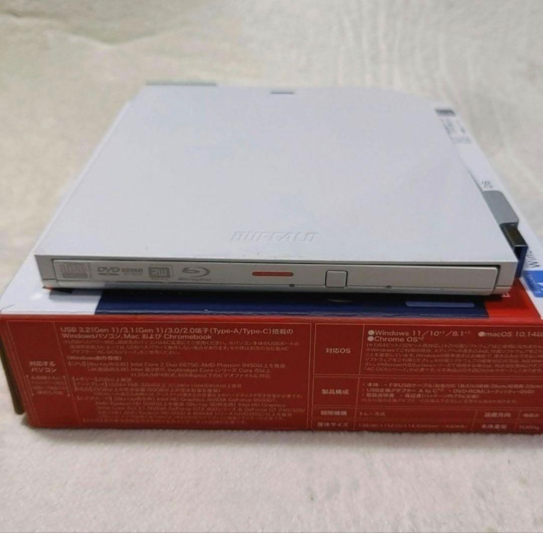 BUFFALO　ブルーレイ　ディスク　ドライブ BRXL-PT6U3-WHE