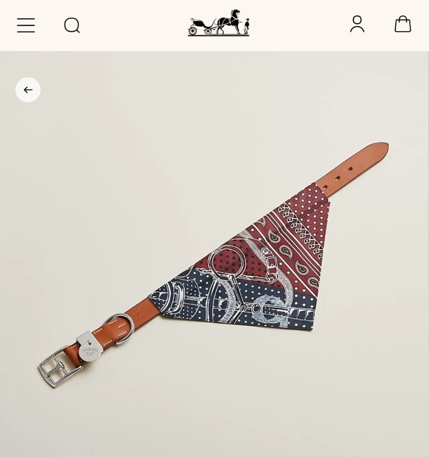 【未使用】HERMES　犬用　バンダナ　エプロンドール　Sサイズ