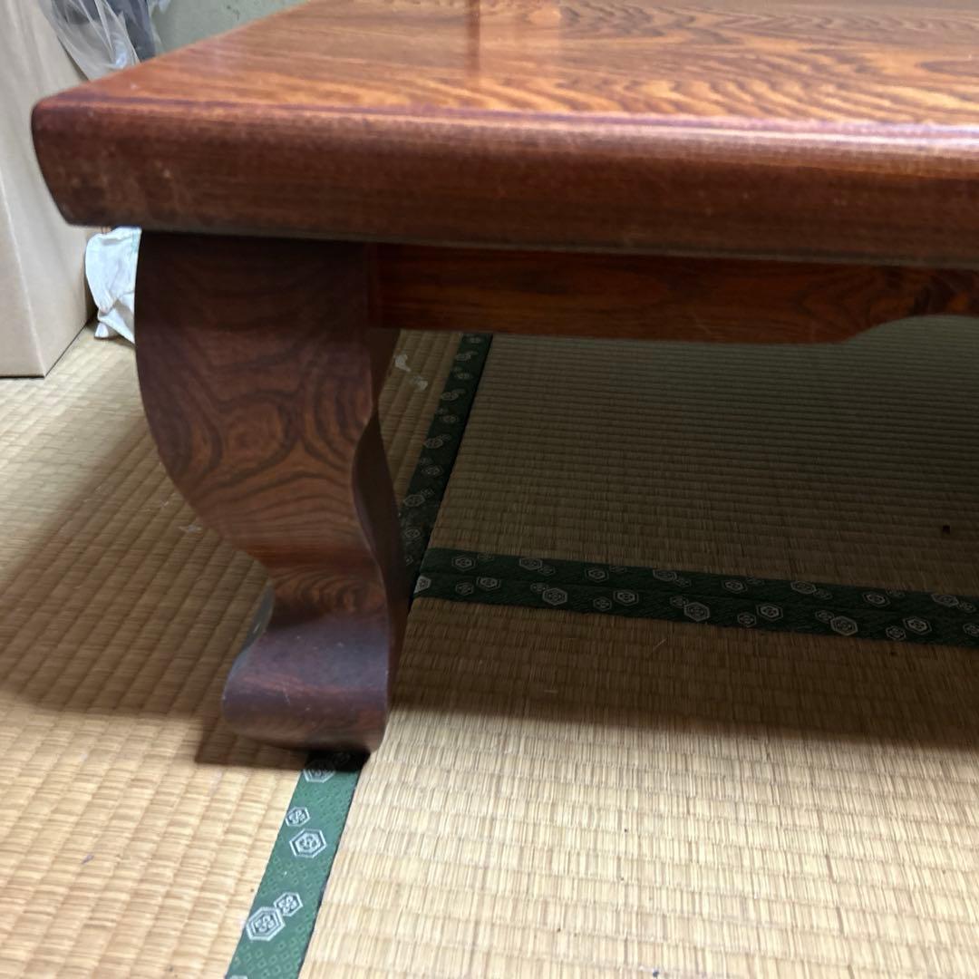 天然木 一枚板 座卓 　欅けやき　ローテー ブル92×152cmサイズ