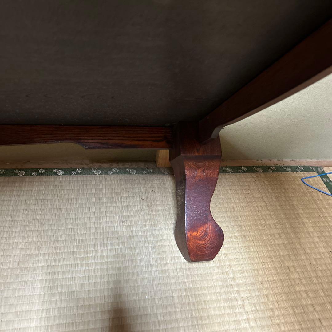 天然木 一枚板 座卓 　欅けやき　ローテー ブル92×152cmサイズ