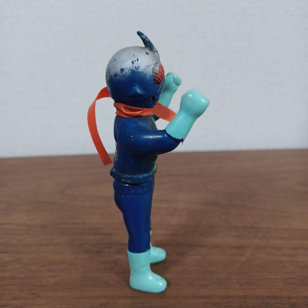 当時ものポピー製「仮面ライダー」希少青成型＆黒成型ミニソフビフィギュア２点セット