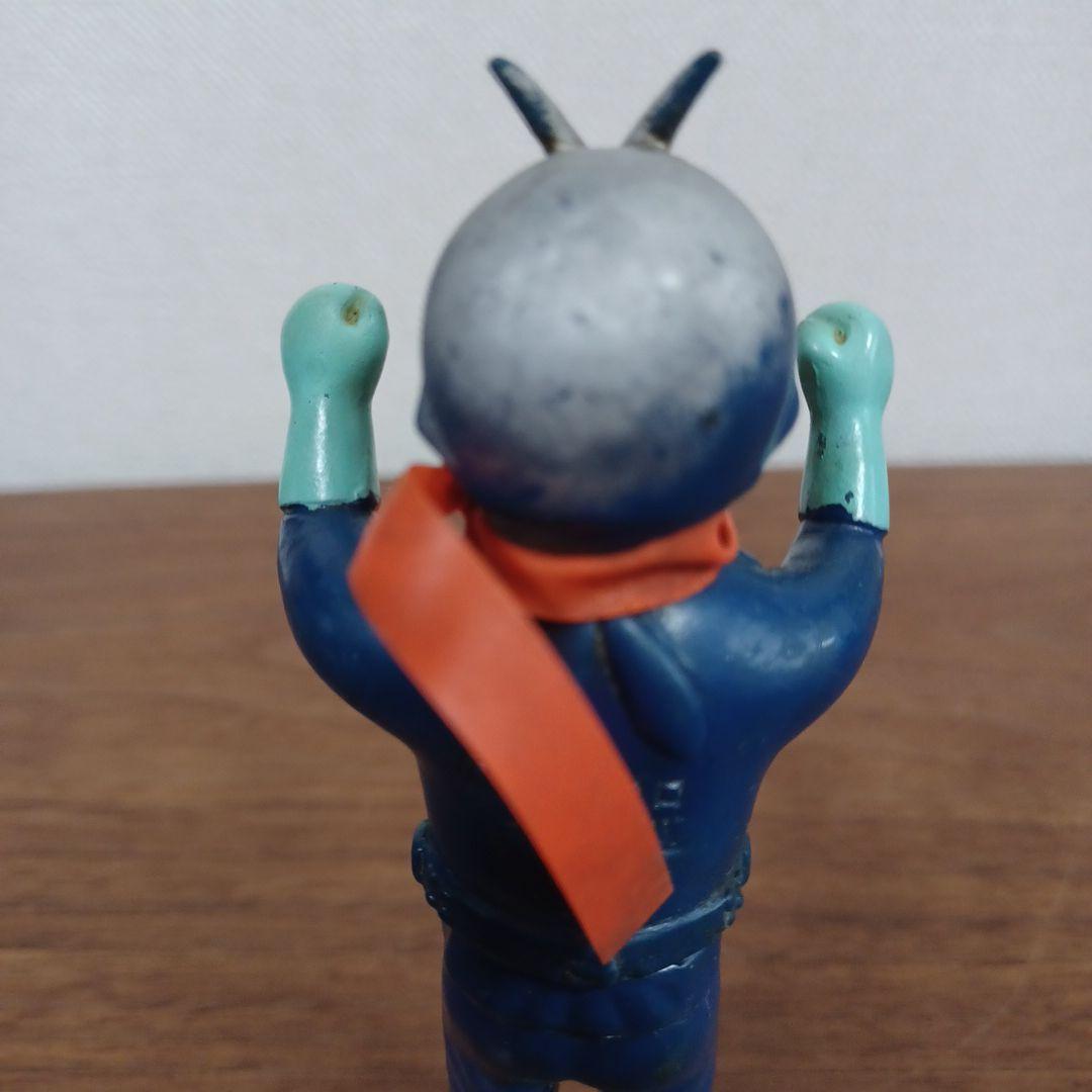 当時ものポピー製「仮面ライダー」希少青成型＆黒成型ミニソフビフィギュア２点セット