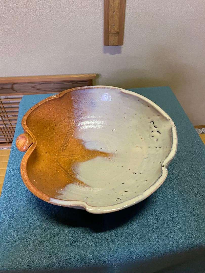 茶道具/花葉鉢 水戸逸雄 萩焼　共箱