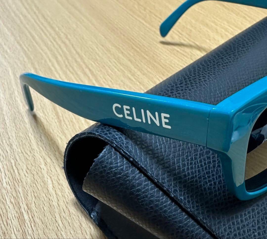 CELINE セリーヌ ロゴ サングラス ターコイズ 美品
