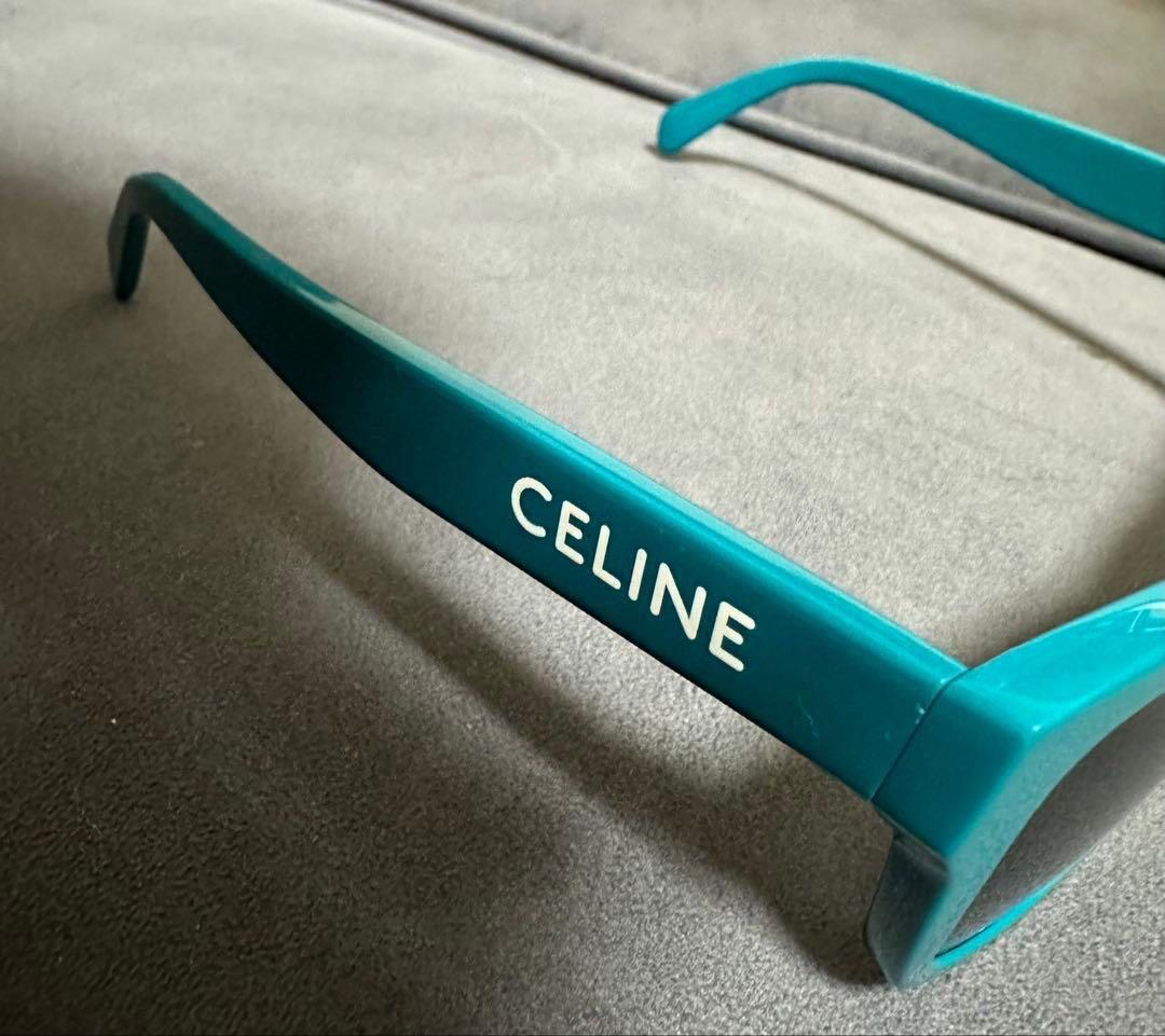 CELINE セリーヌ ロゴ サングラス ターコイズ 美品