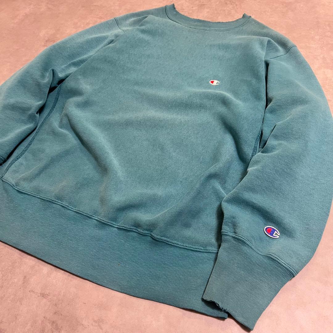 トップス Champion 90s reverse weave Tiffany Blue