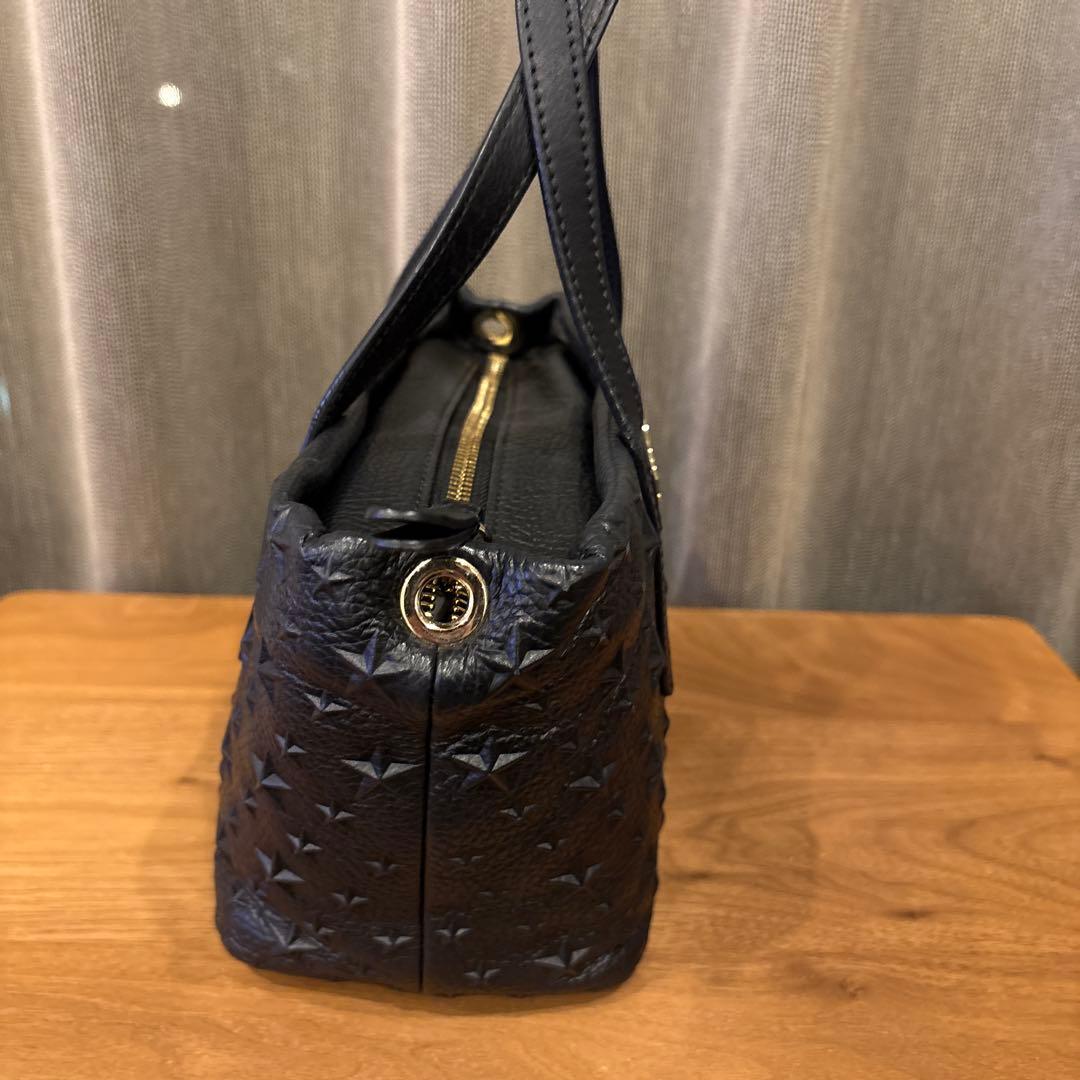 JIMMY CHOO ミニサラ　ブラックレザーハンドバッグ