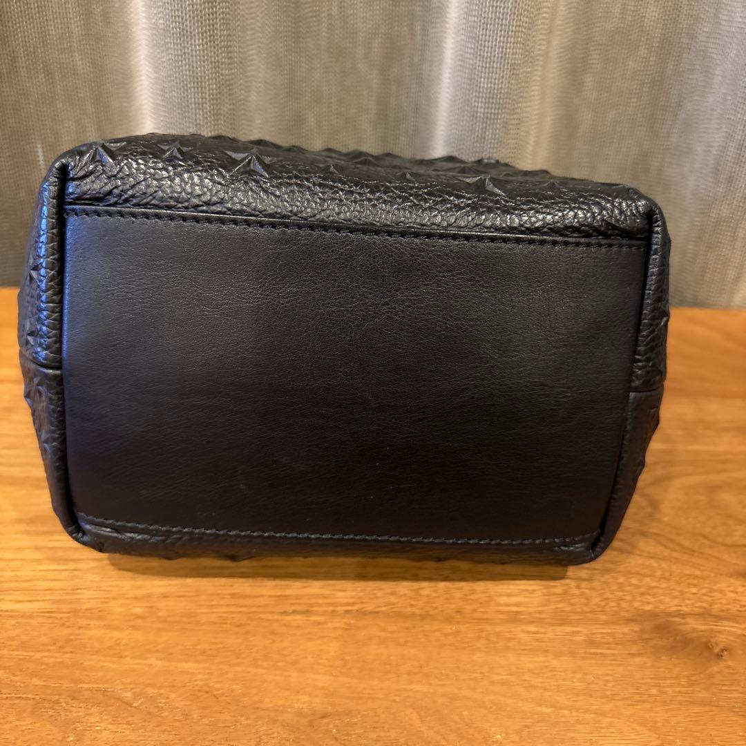JIMMY CHOO ミニサラ　ブラックレザーハンドバッグ