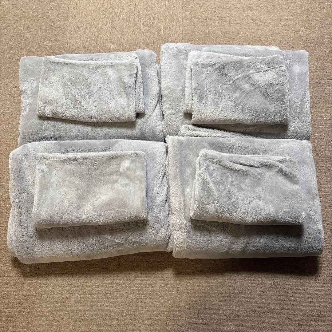 4セット　毛布にもなる掛ふとんカバー（シングル）＋ まくらカバー　グレー　ニトリ