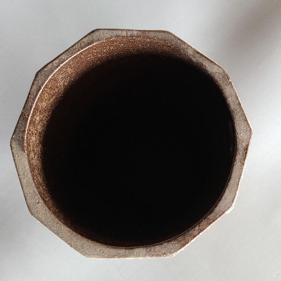 信楽焼 スリム 傘立て 面取り 高さ４５cm