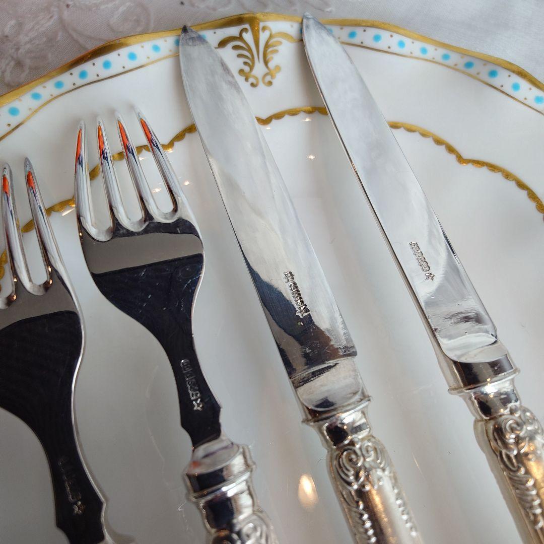 イギリス　アンティーク　シルバー　カトラリーセット　ナイフ　フォーク