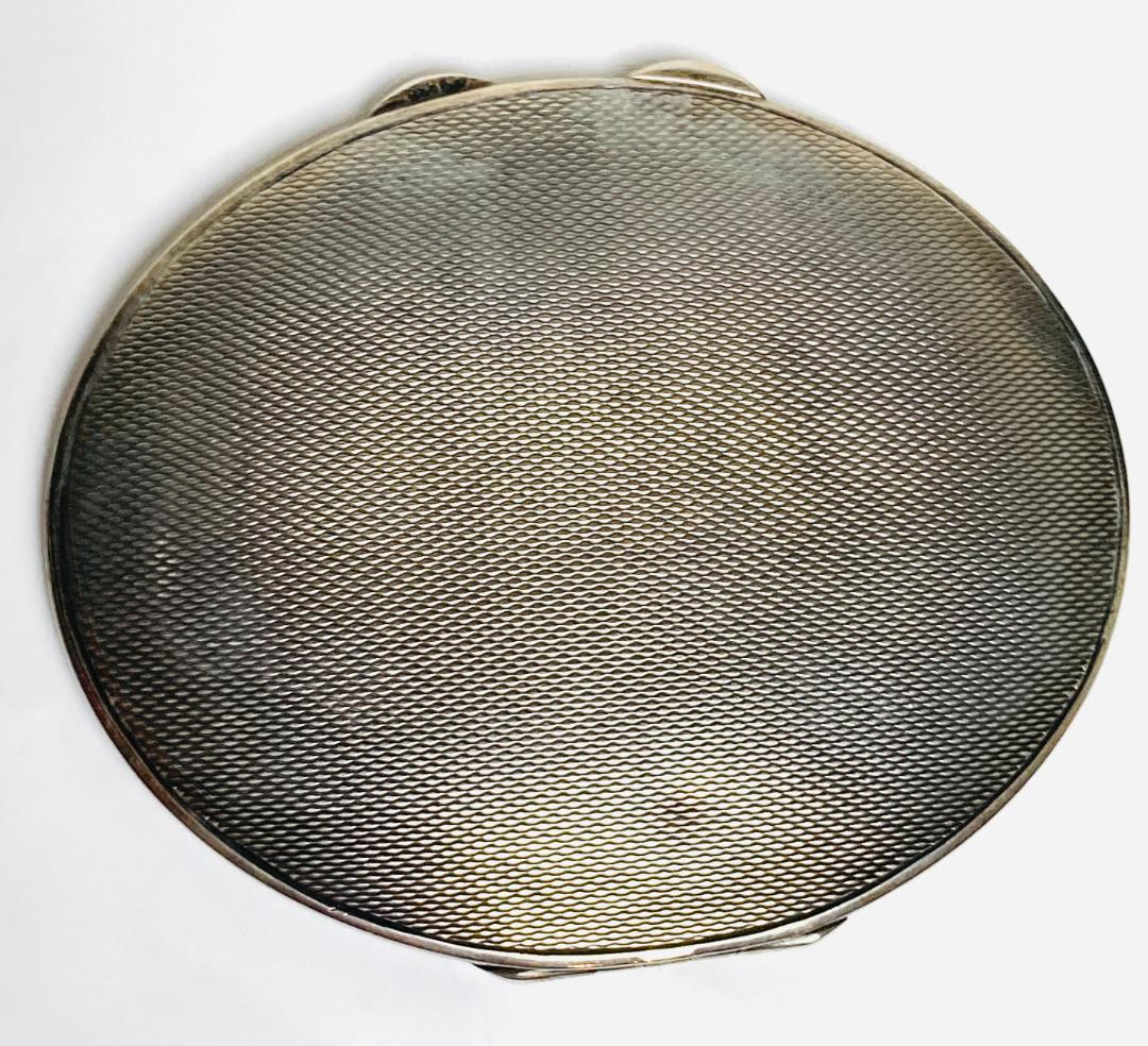 匿名配送 北欧アンティーク シルバー830 コンパクトミラー 59.1g