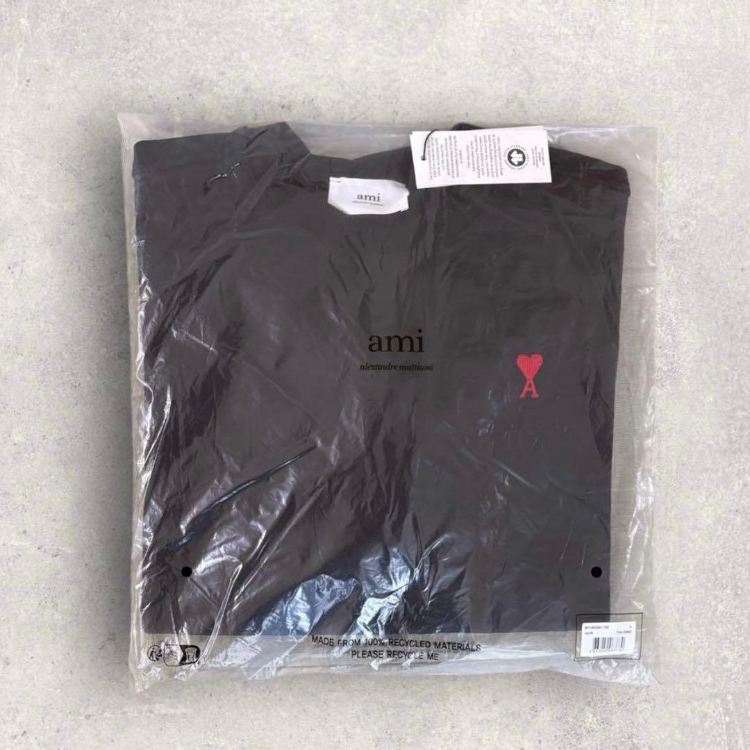 新品未使用 AmiParis トレーナー スウェット ブラック 黒 Sサイズ