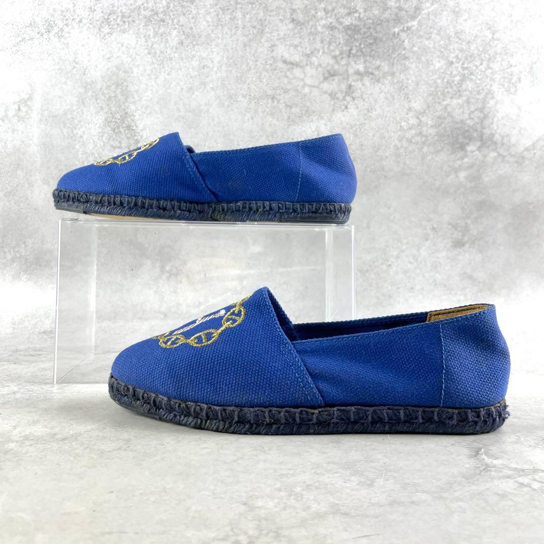 エルメス　HERMES バレエシューズ スリッポン エスパドリーユ ブルー
