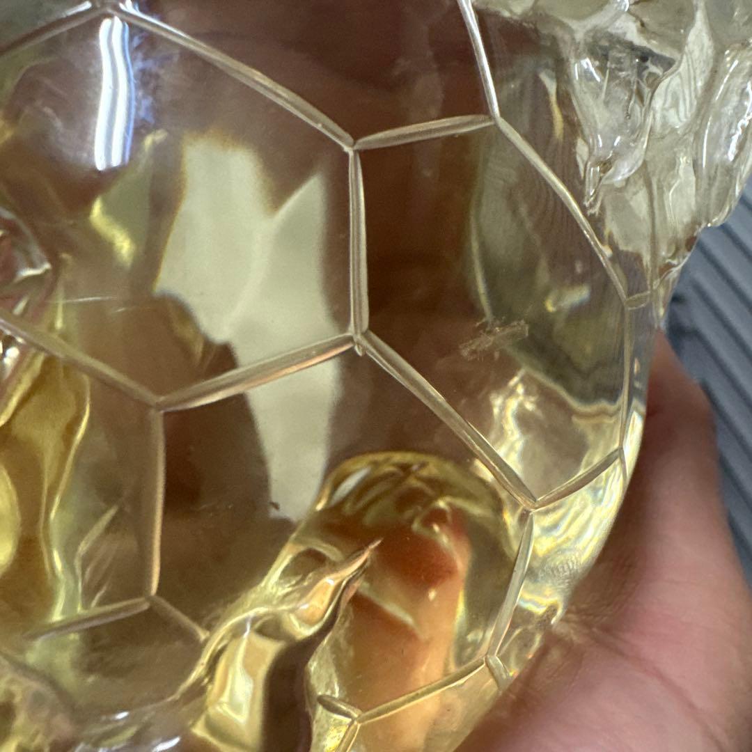 【極上品】超絶クリア　シトリン　ロングイ　龍亀　置物