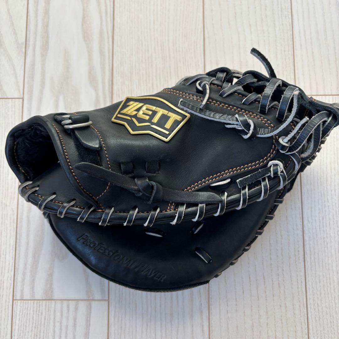 ZETT 軟式グローブ 黒 レザー キャッチャーミット ゼット